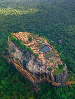 arial view of lion rock fortress sigiriya