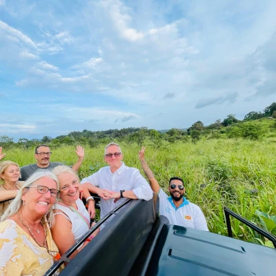 priyan on a safari with guests